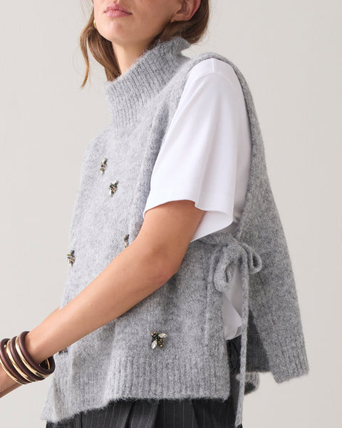 SUMMUM Spencer Embellished Knit, Mist Grey