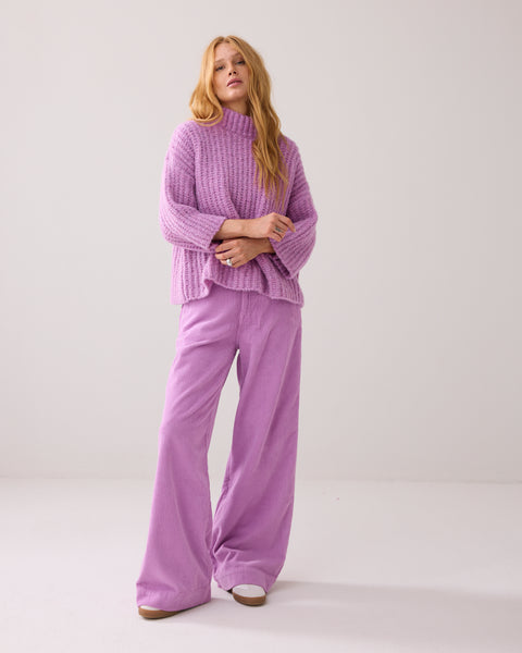 Summum Cushy Oversized Wool Knit, Violet