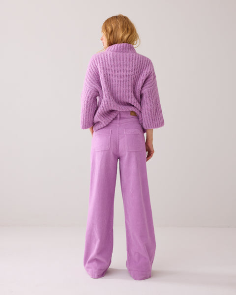 Summum Cushy Oversized Wool Knit, Violet