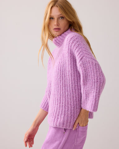Summum Cushy Oversized Wool Knit, Violet