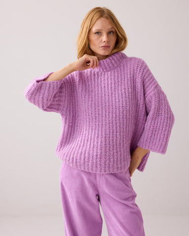 Summum Cushy Oversized Wool Knit, Violet