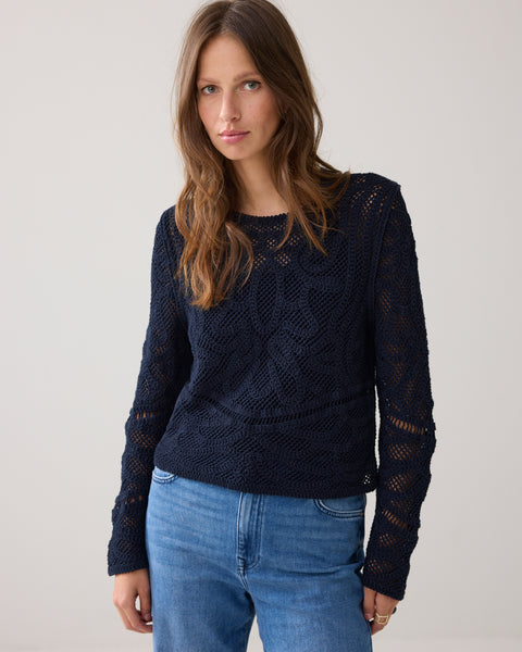 SUMMUM Macrame Knitwear, Midnight Blue