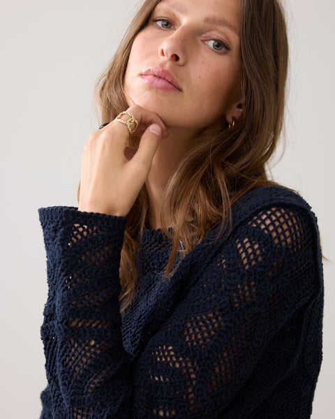 SUMMUM Macrame Knitwear, Midnight Blue