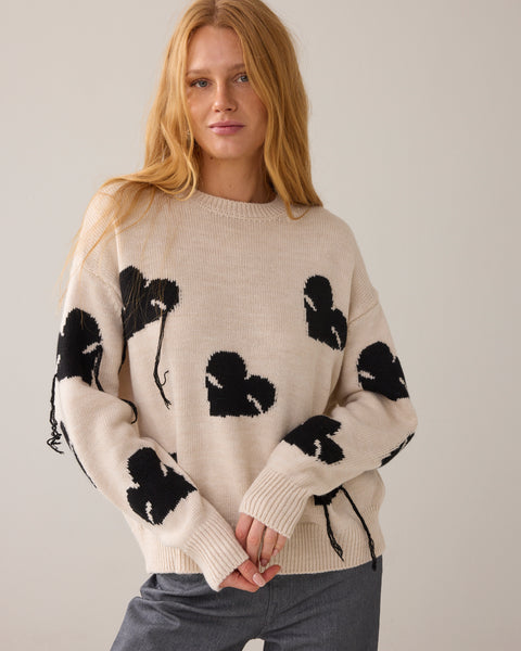 SUMMUM Instarsia Knitwear, Ivory
