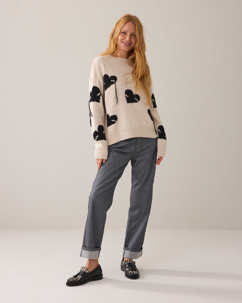 SUMMUM Instarsia Knitwear, Ivory