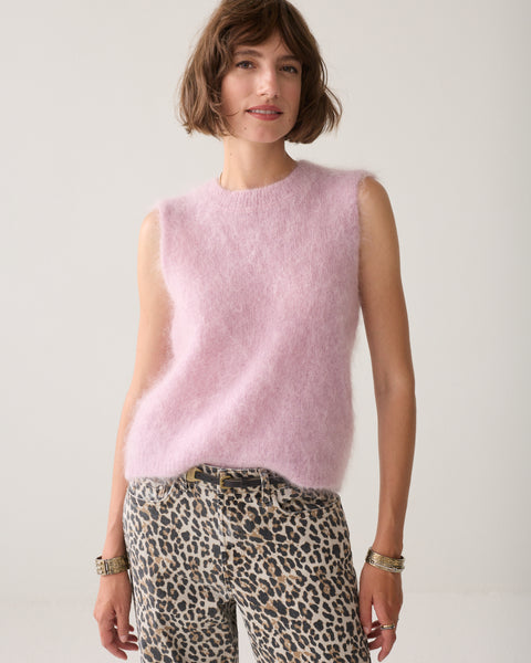 SUMMUM Mohair Sleeveless Knit, Faded Pink