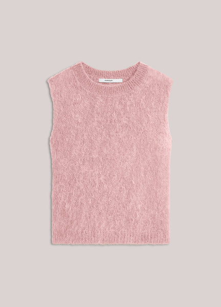 SUMMUM Mohair Sleeveless Knit, Faded Pink