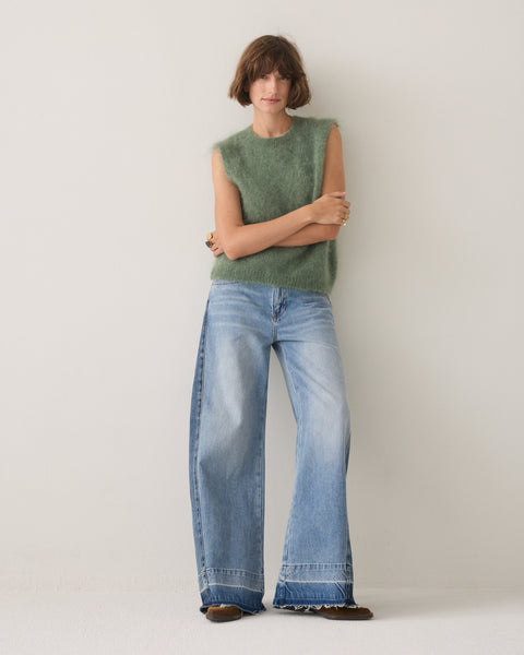 SUMMUM Mohair Sleeveless Knit, Thyme Green