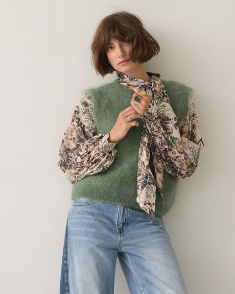 SUMMUM Mohair Sleeveless Knit, Thyme Green