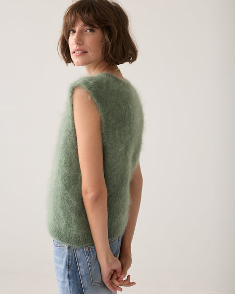 SUMMUM Mohair Sleeveless Knit, Thyme Green