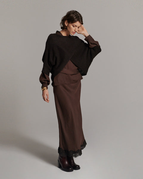 SUMMUM Wrap Knit, Dark Chocolate