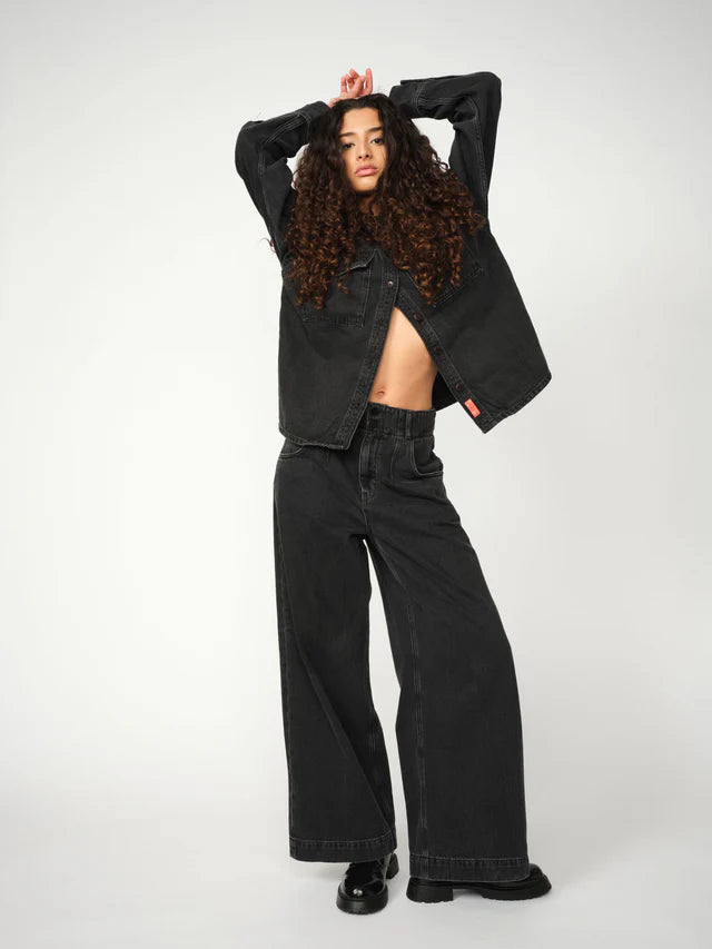 Heyanno Noble Drapy Jeans, Black