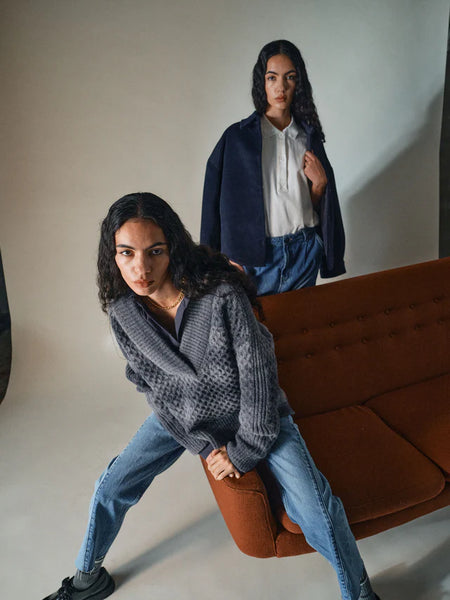 Heyanno Charming Cashmere Jacket, Sky Captain