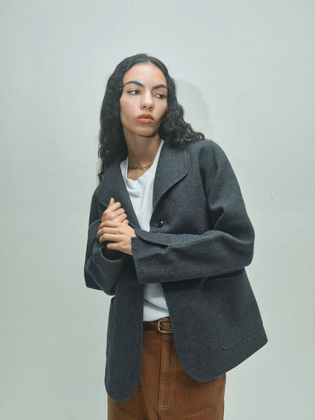 Heyanno Amuse Wool Jacket, Grey Melange