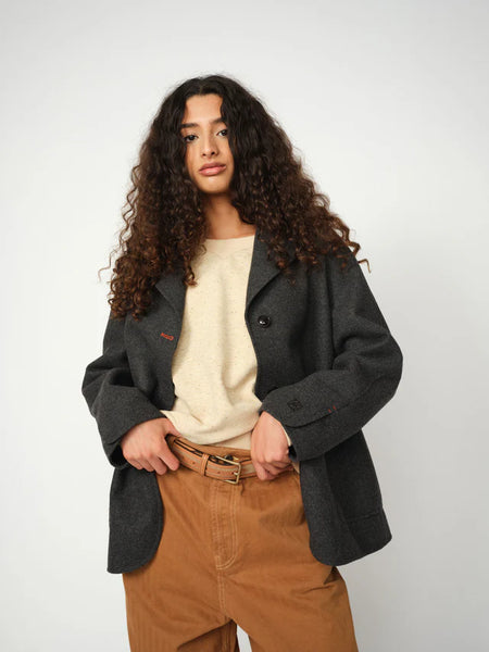Heyanno Amuse Wool Jacket, Grey Melange