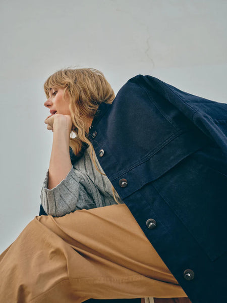 Heyanno Sail Canvas Jacket, Blueberry - Flax In Bloom