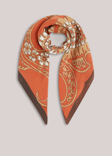 SUMMUM Satin Scarf, Paisley Print