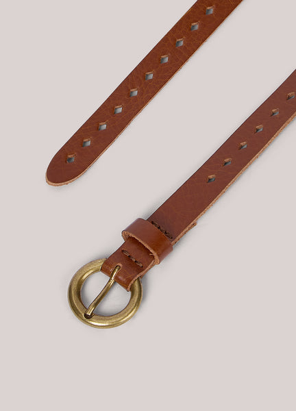 SUMMUM Leather Belt, Cinnamon