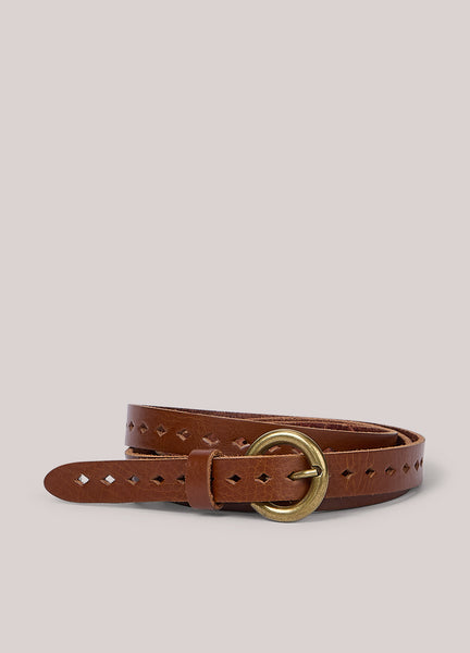 SUMMUM Leather Belt, Cinnamon
