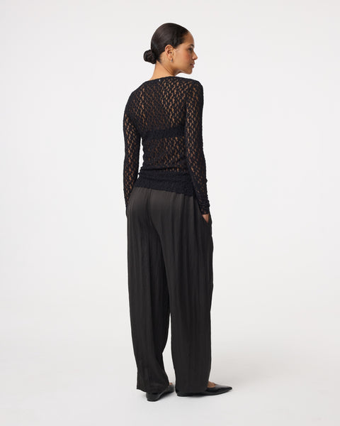 knit-ted Lacey Top, Black