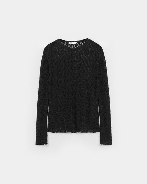 knit-ted Lacey Top, Black