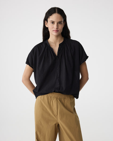 Knit-Ted Lotus Blouse, Black - Flax In Bloom