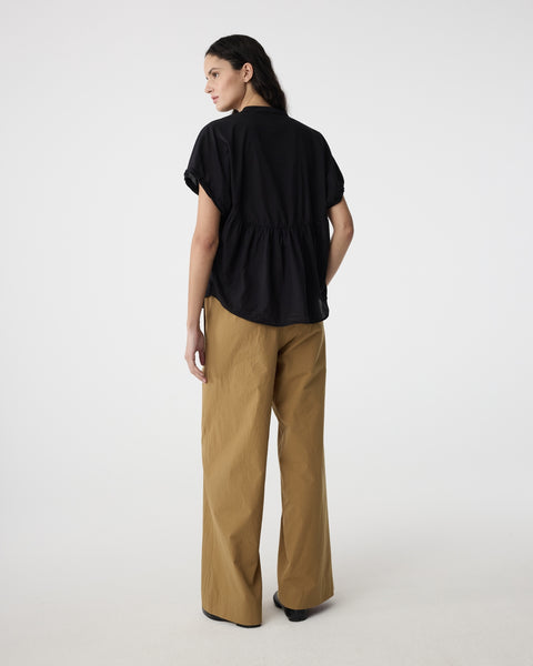 Knit-Ted Lotus Blouse, Black - Flax In Bloom