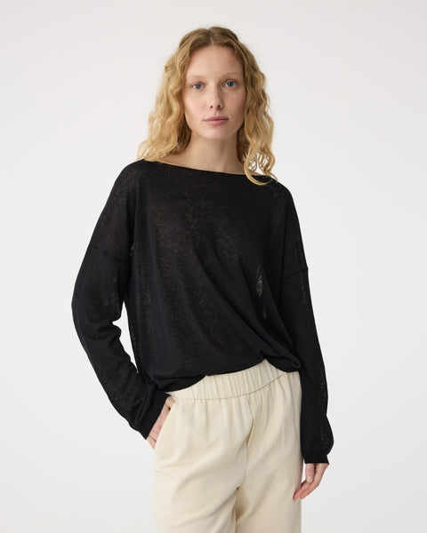 Knit-Ted Gill Linen Blend Knit, Black