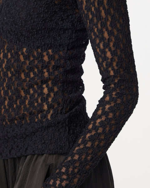 knit-ted Lacey Top, Black