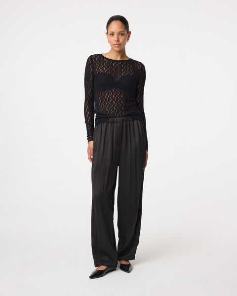 knit-ted Lacey Top, Black