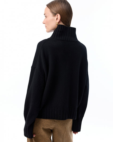 Knit-Ted Nila Merino Wool Knit, Black