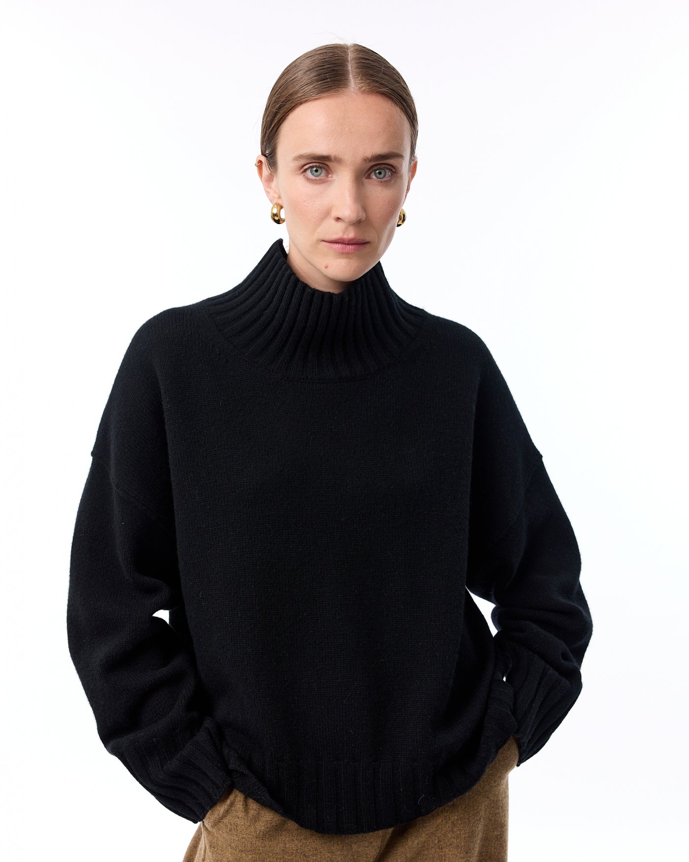 Knit-Ted Nila Merino Wool Knit, Black