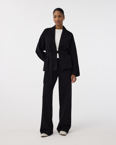 Knit-Ted Roline Belted Cardigan, Black