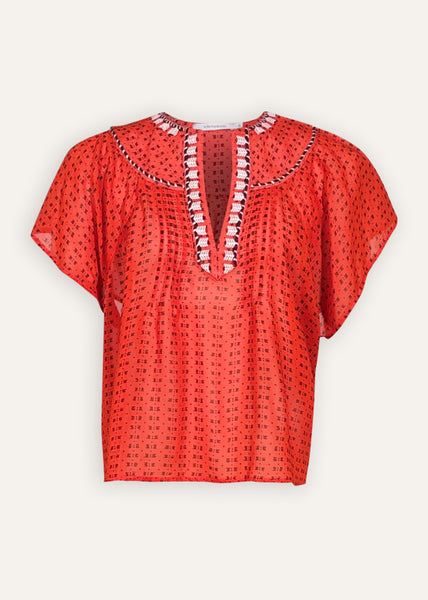 La Fee Maraboutee Flora Blouse, Jasper Red