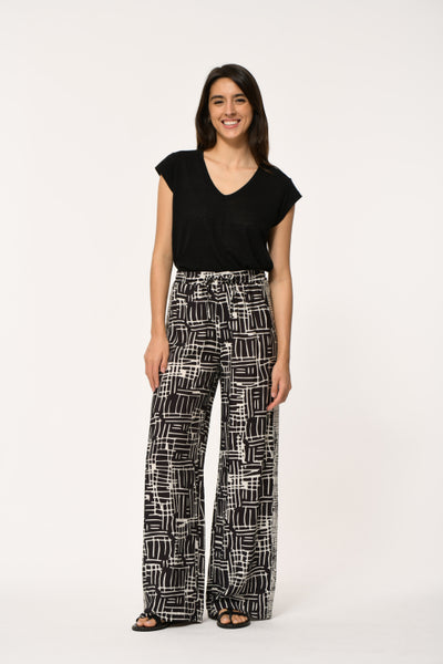 La Fee Maraboutee Franza Trouser, Black and Cream