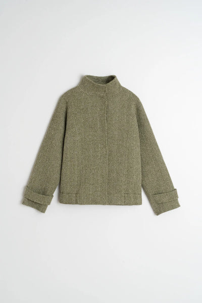 Indi and Cold Herring-BoneWool Jacket, Green