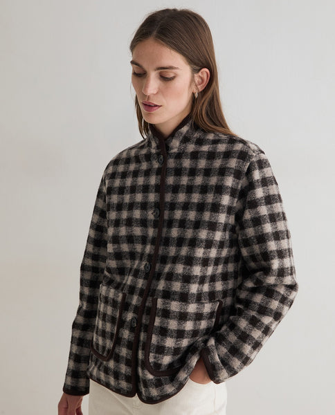 Yerse Boiled Wool Jacket, Check