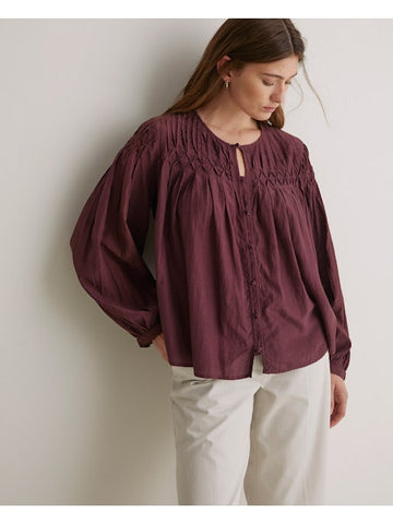 Yerse Fold Effect Aubergine Shirt