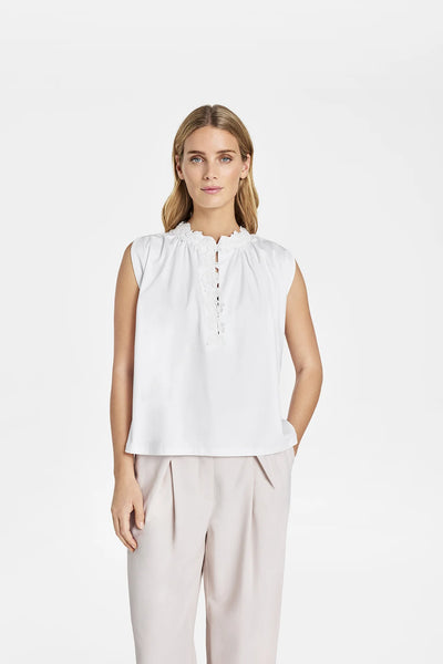Gustav Aisa Jersey Sleeveless Top, White