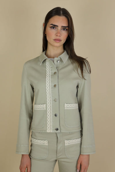 NO2MORO Alex Denim Jacket, Sand - Flax In Bloom