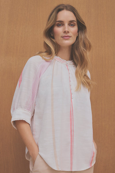 Gustav Annsofie Blouse, Powder Blue Stripe