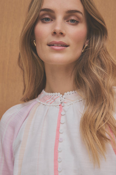 Gustav Annsofie Blouse, Powder Pink Stripe