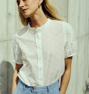 Pieszak Cala Pin Tuck Blouse, White