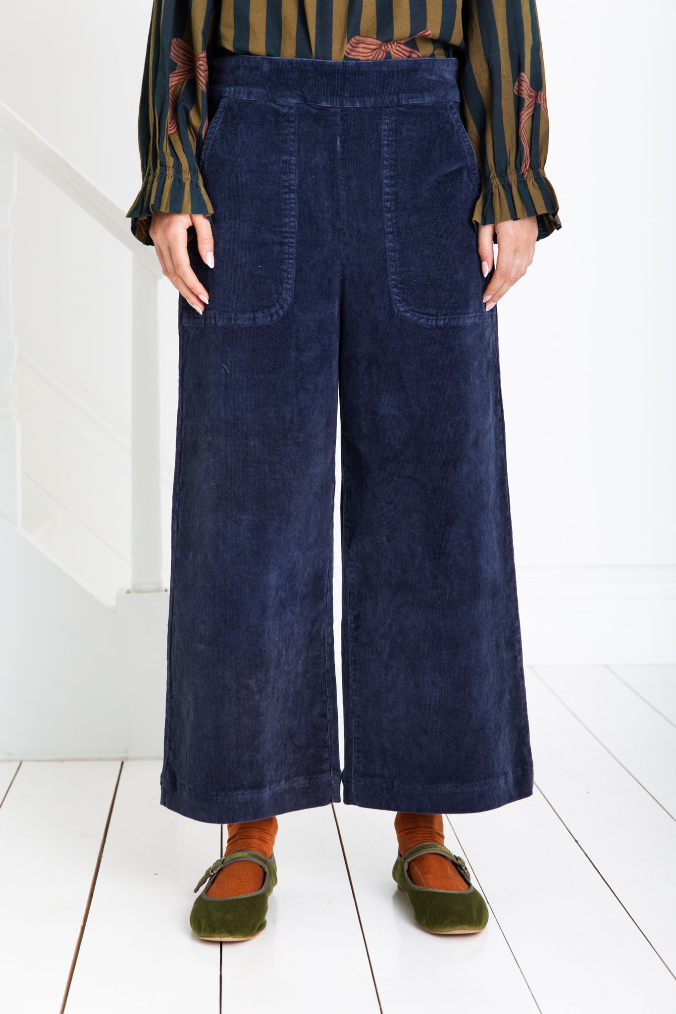 Bonté Bijou Cropped Corduroy Trousers, Midnight