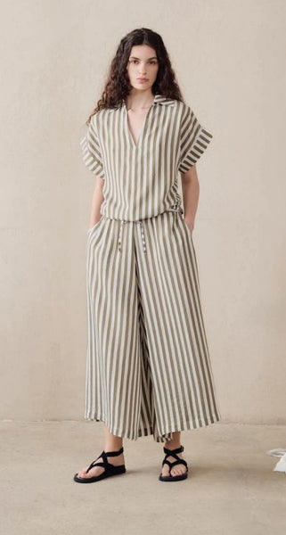 Humility Ludel Top, Army Green/Off White