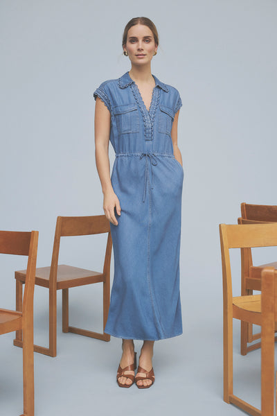 Gustav Britney Sleeveless Dress, Denim Blue