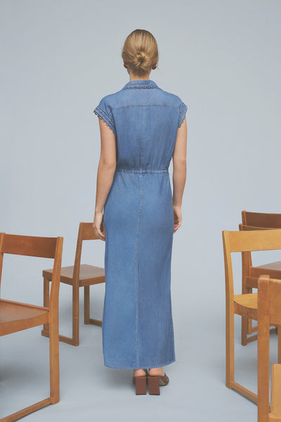 Gustav Britney Sleeveless Dress, Denim Blue