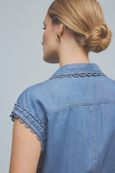 Gustav Britney Sleeveless Dress, Denim Blue
