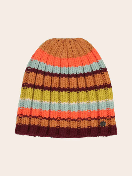 Fraas Striped Wool Blend Beanie, Orange