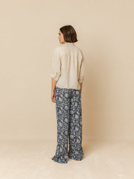 INDI AND COLD Linen Blouse, Stone